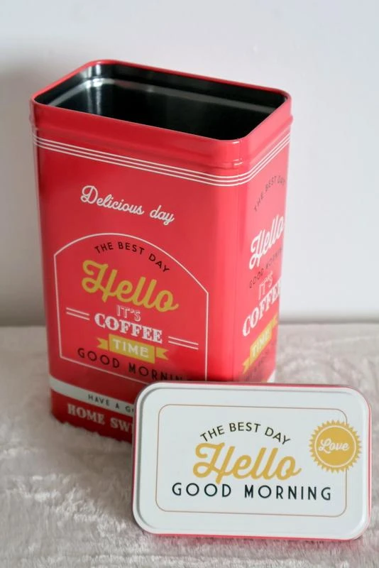 Lata de café vintage de 1500 ml, roja y blanca - Nueva - Decoración de cocina elegante – photo 4